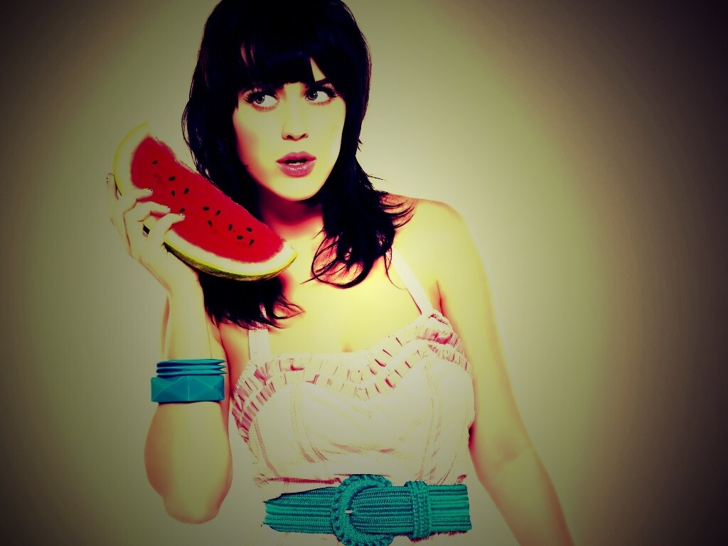 Кэти Пэри и арбуз обои