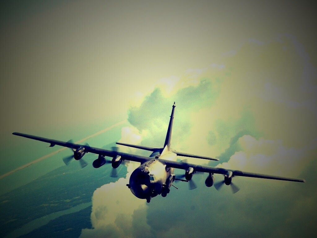 Самолет АС-130 обои