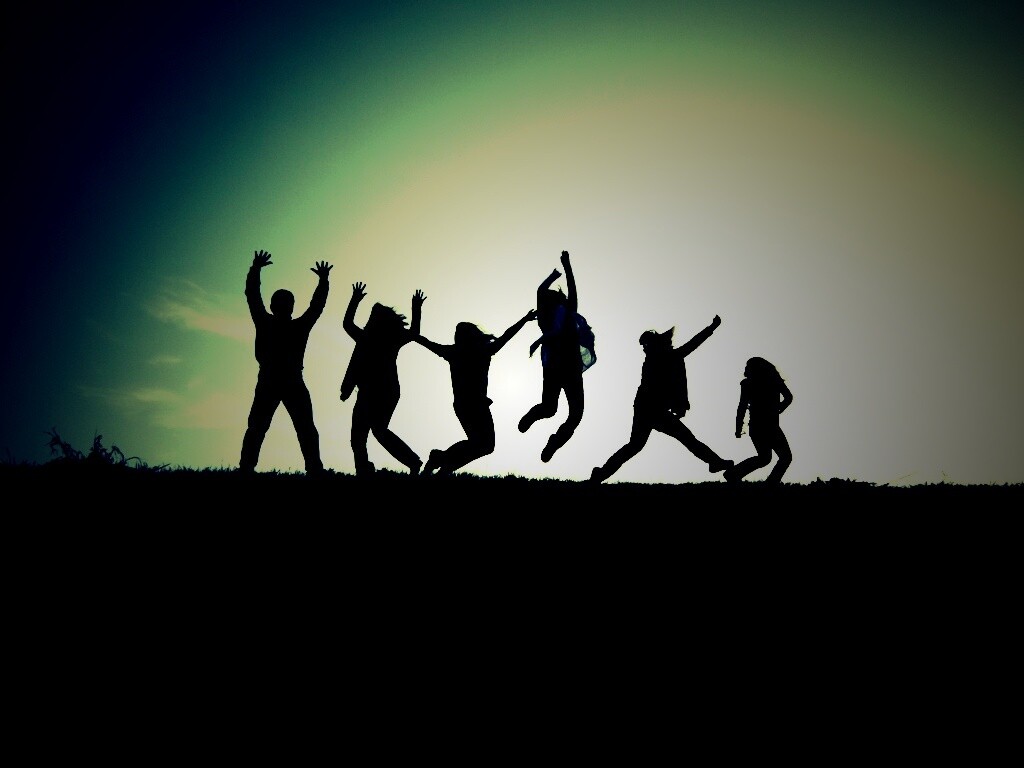 Силуэты людей обои