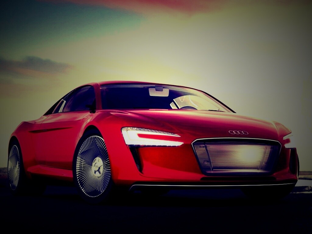 Красный автомобиль Audi обои