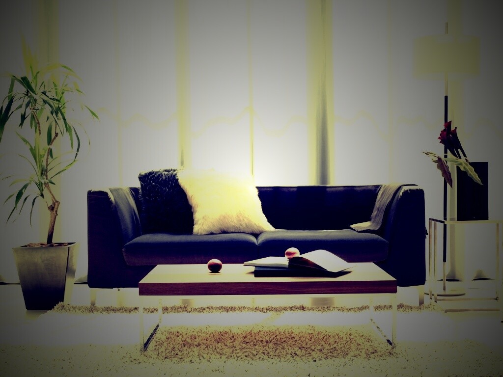 Гостиная с интересным дизайном обои