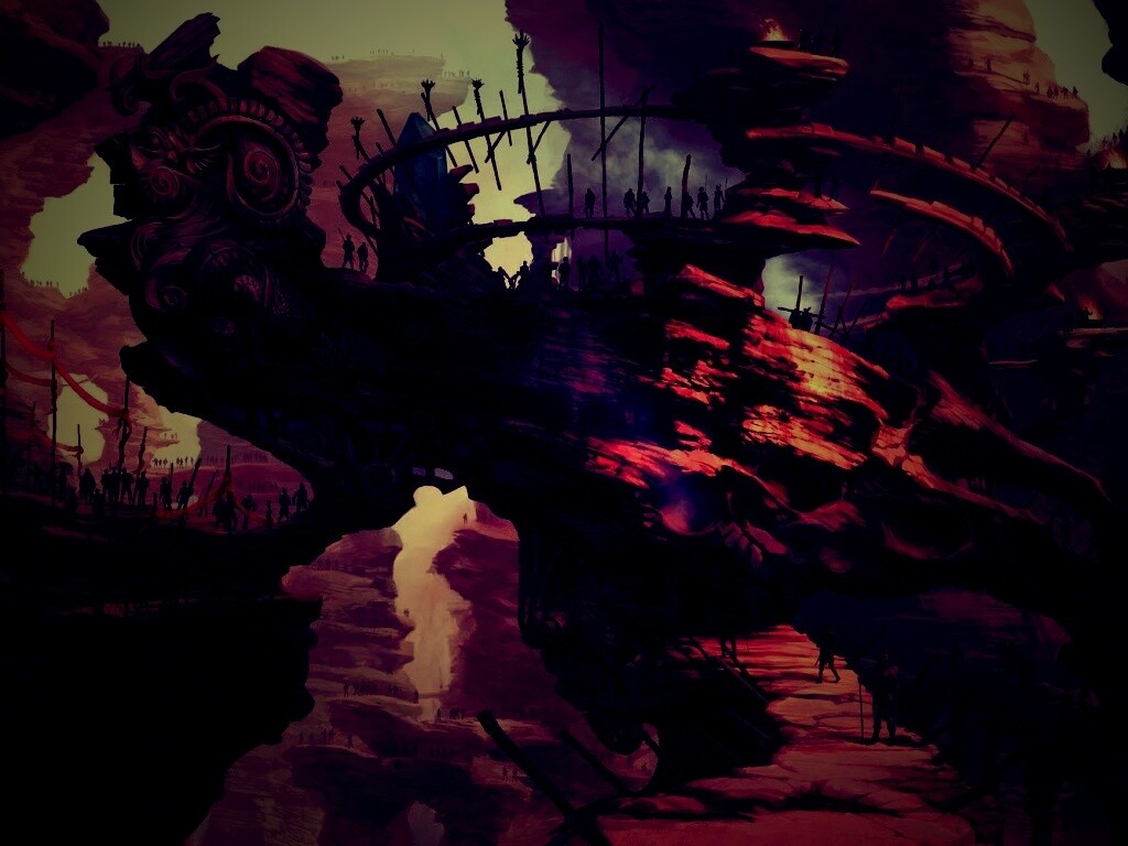 Древний корабль в скалах обои