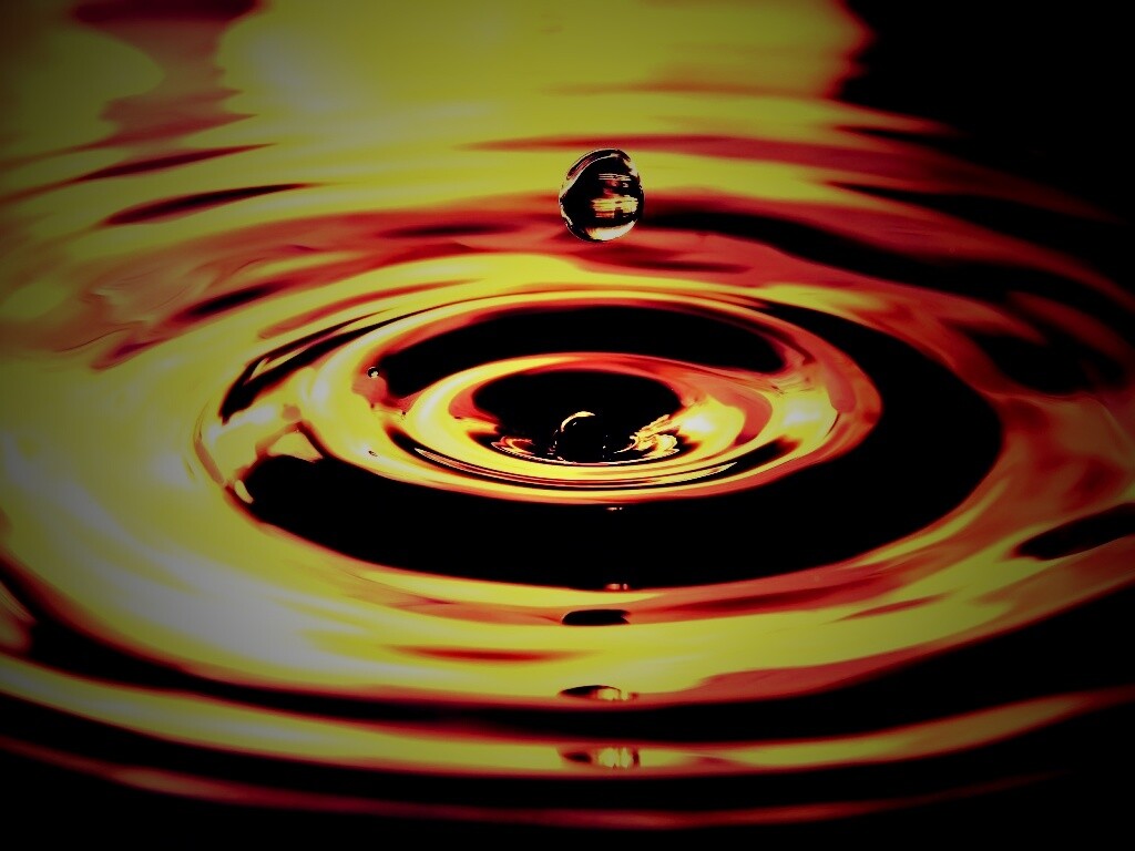 Капля падает в воду обои