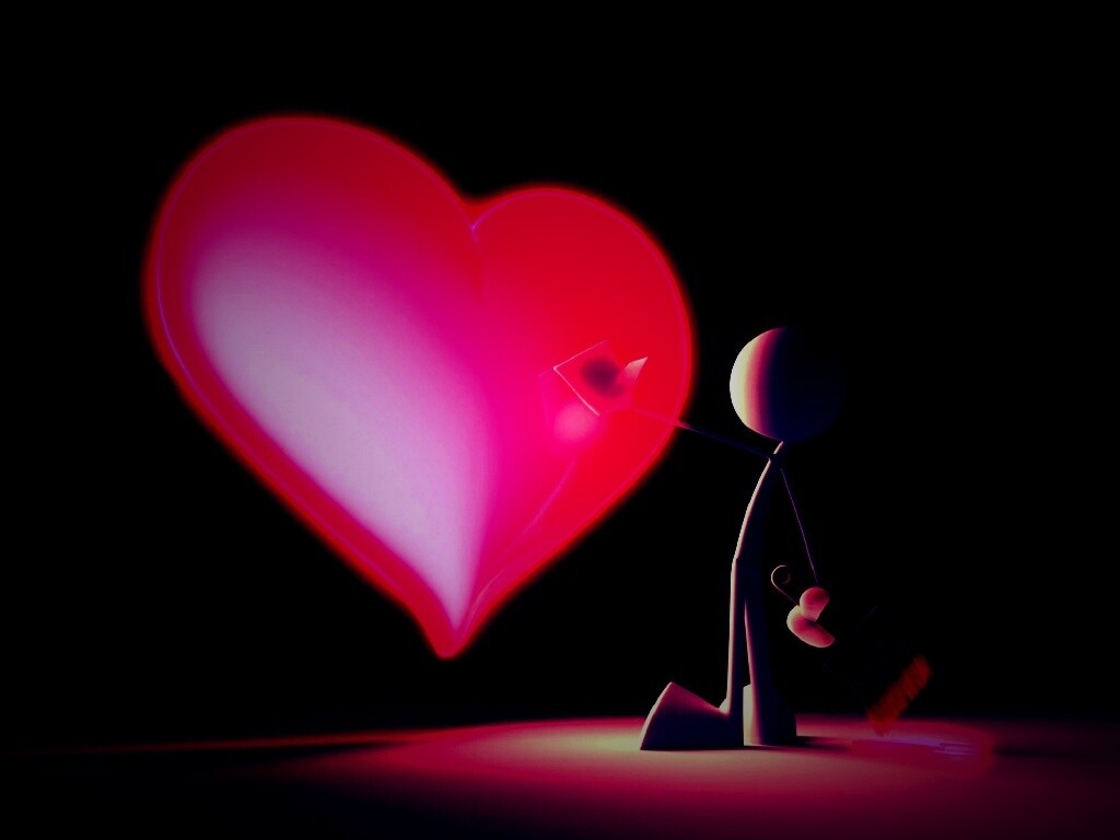 Нарисованное сердце обои