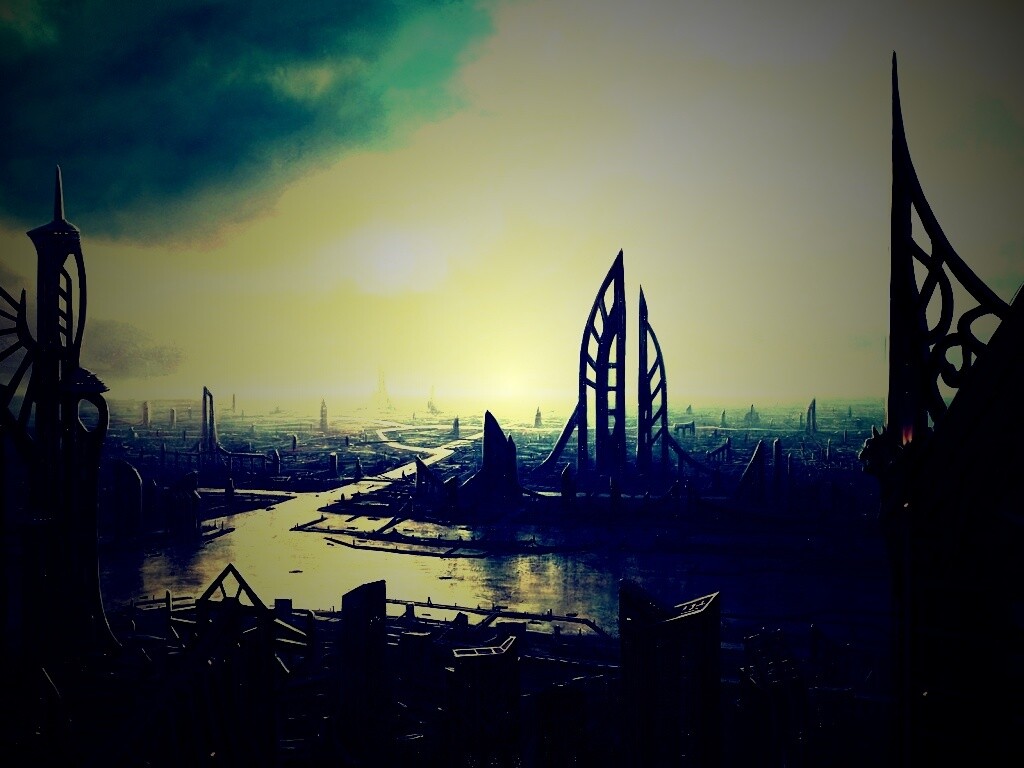 Прекрасный город будущего обои