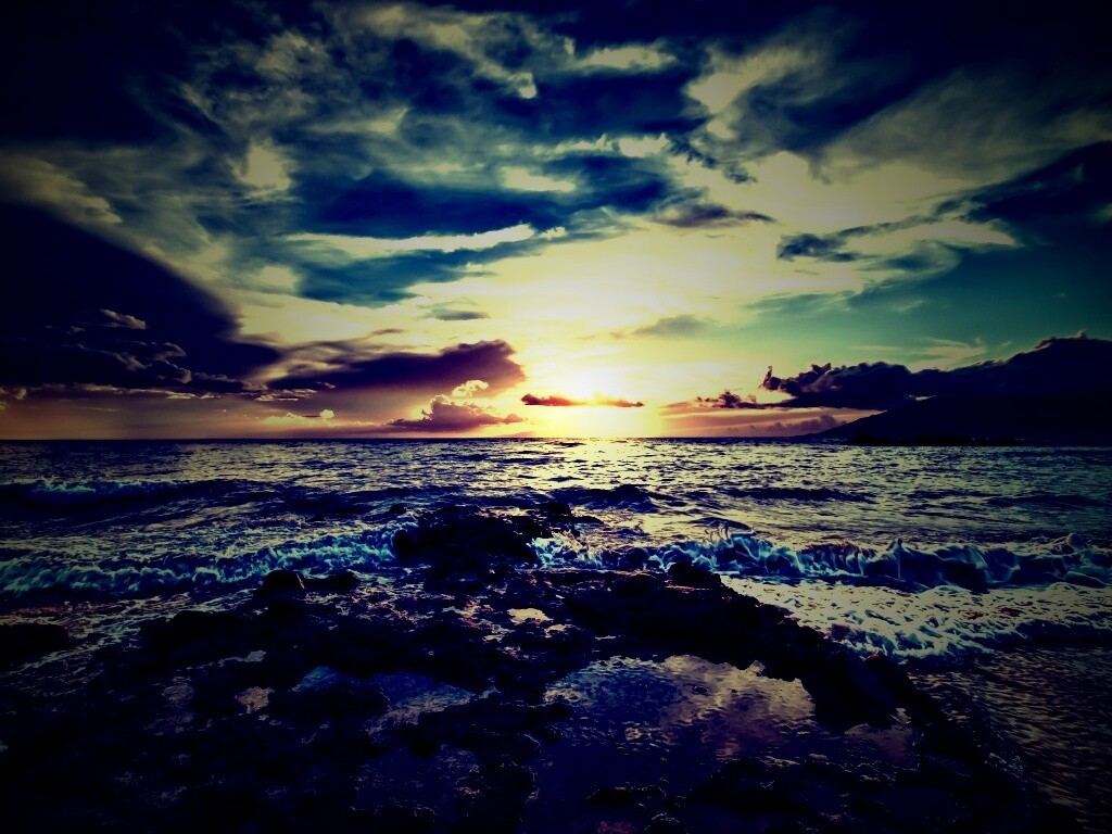 Закат на море обои