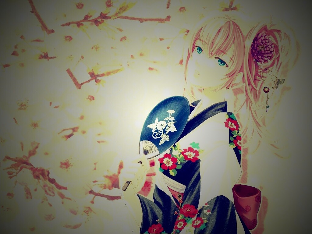 Девушка в кимоно обои
