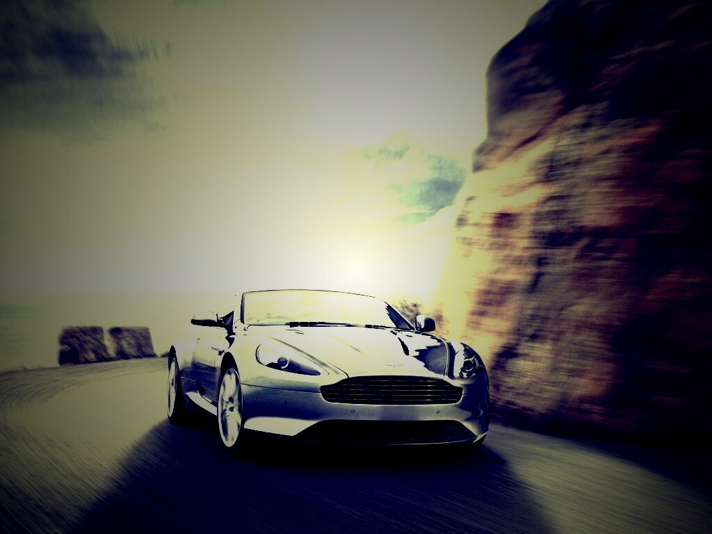 Aston Martin на повороте обои