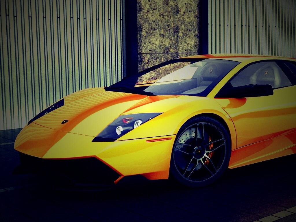 Жёлтый Ламборджини обои
