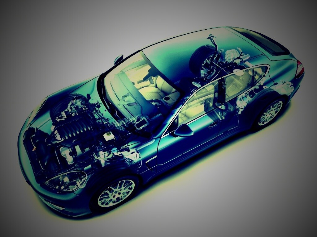 3D схема ходовой Порше обои