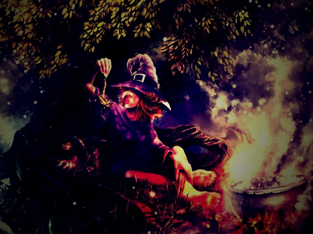 Ведьма варит зелье обои