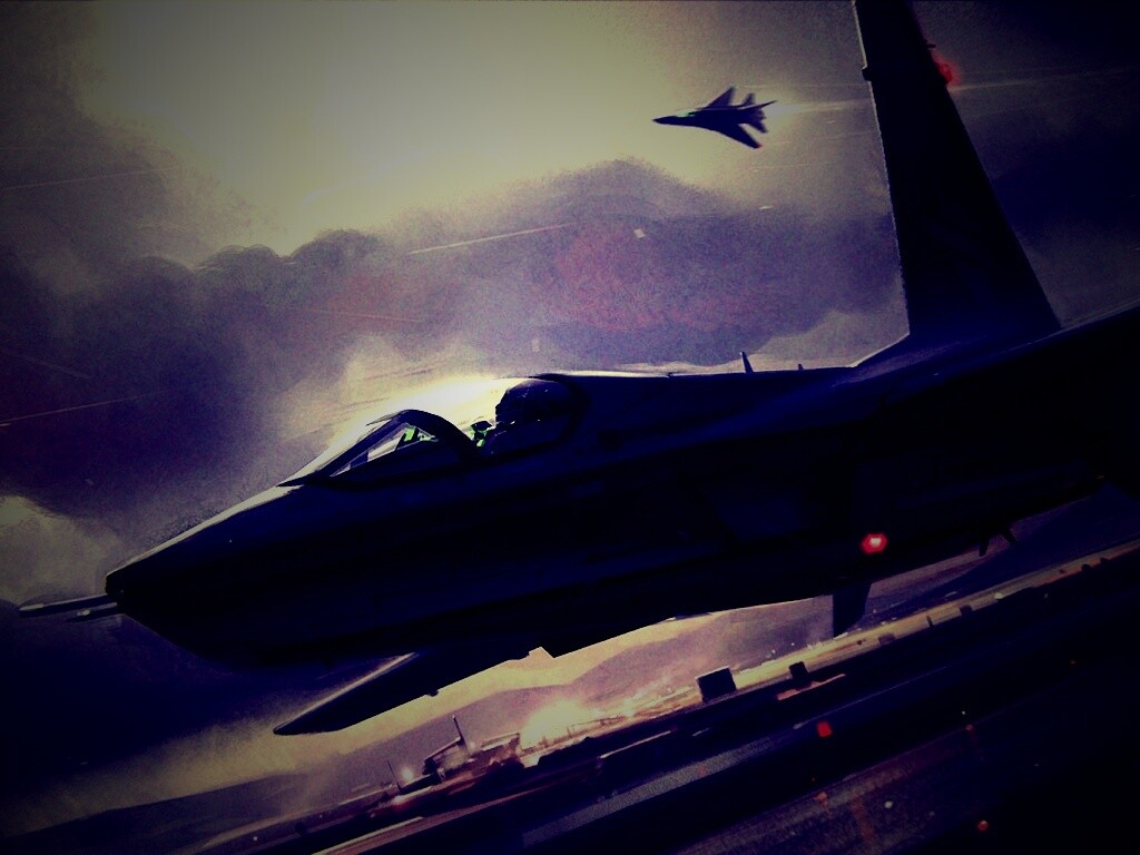 Истребитель на взлете обои