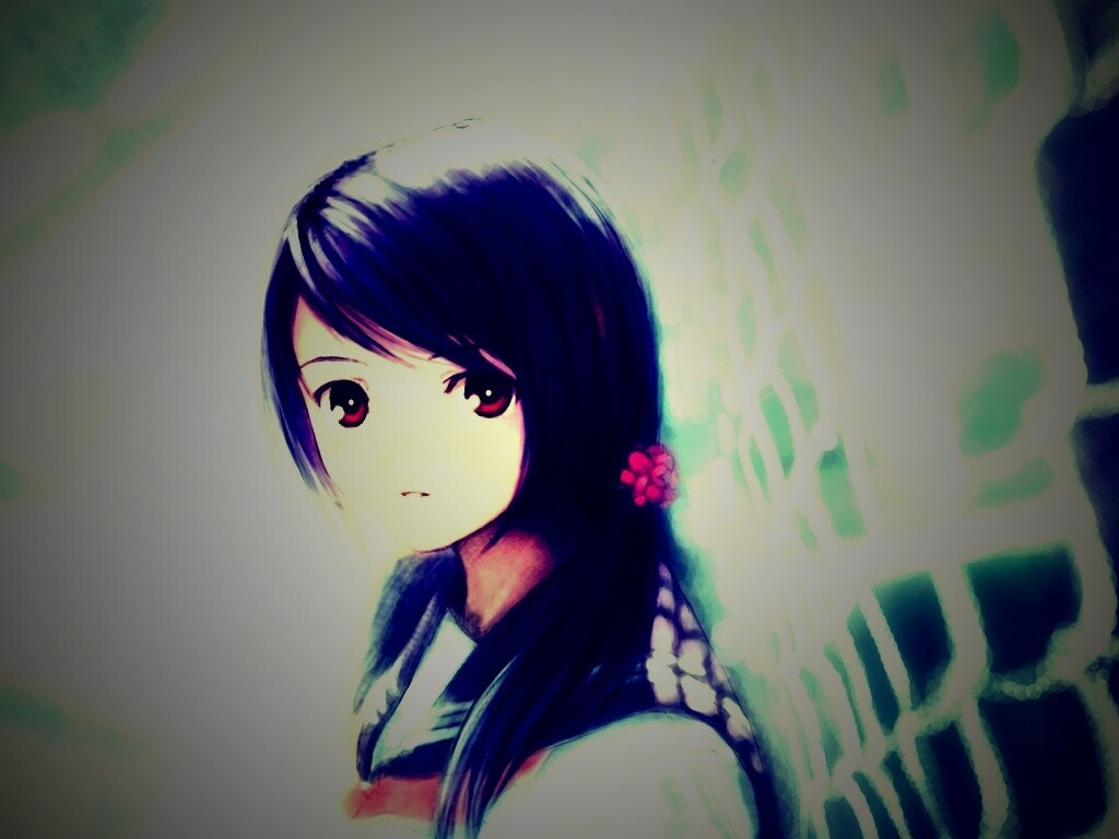 Девочка у сетчатого забора обои