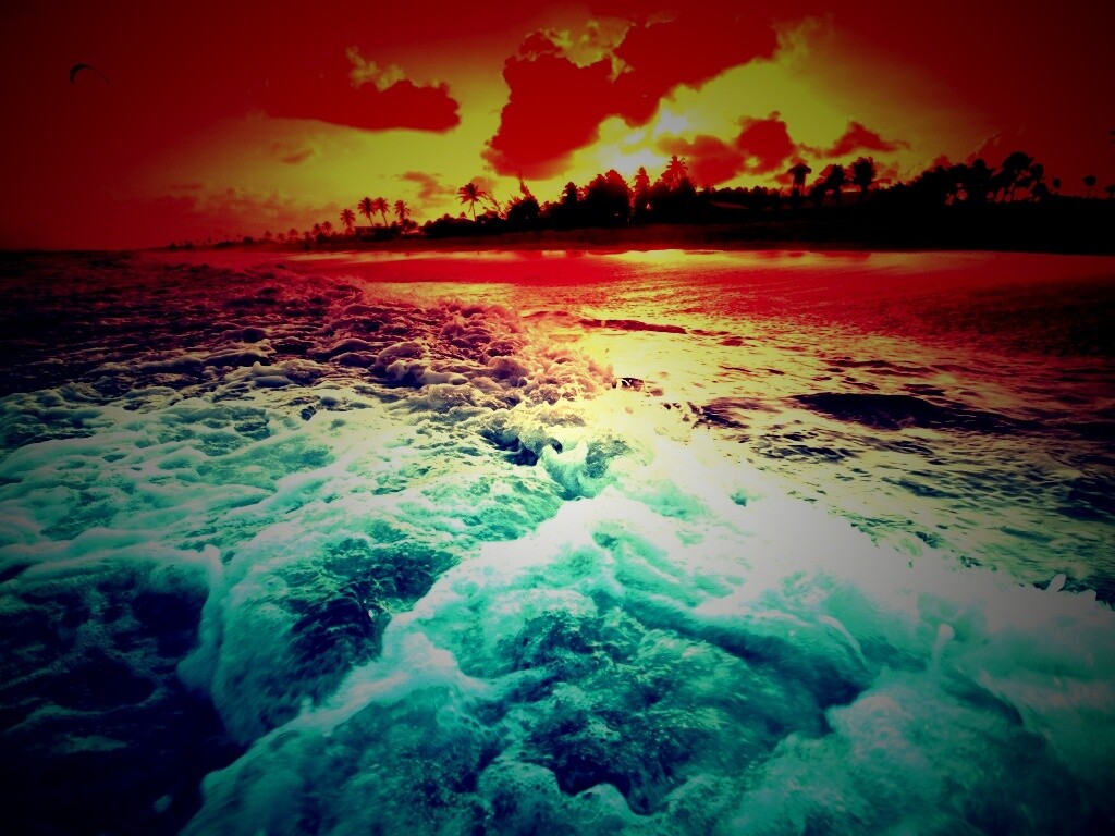 Огненный пляж обои