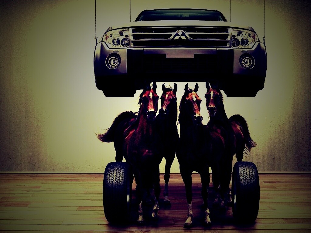 Лошадинные силы - принт Митсубиси обои