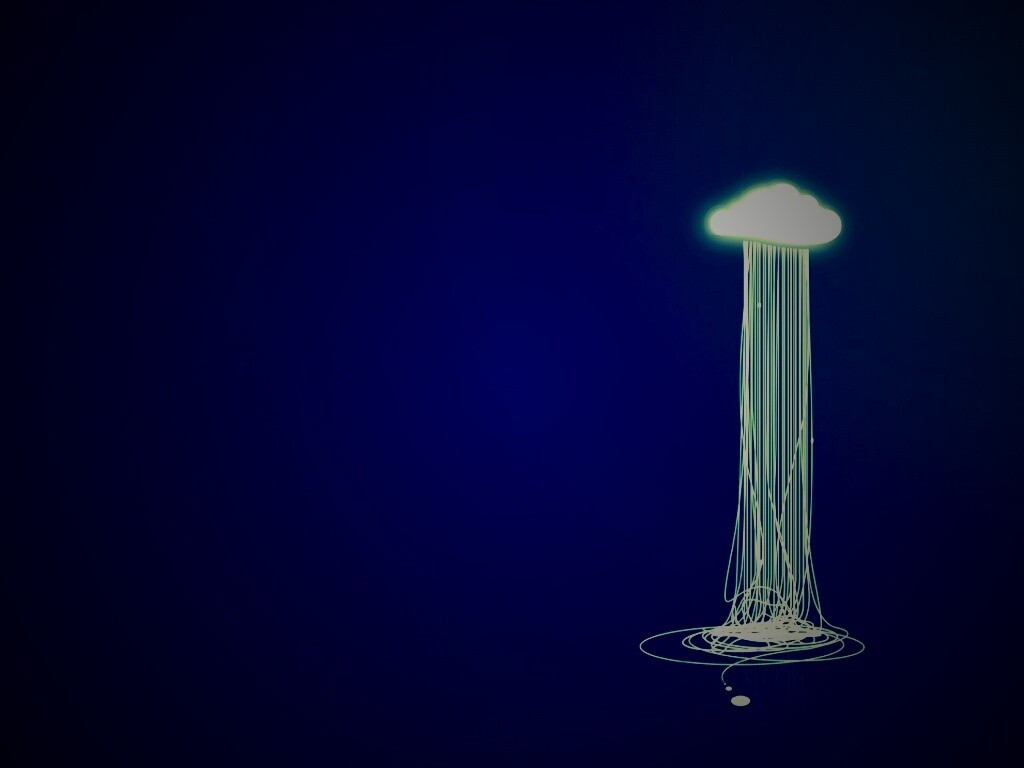 Тучка изливается нитями обои