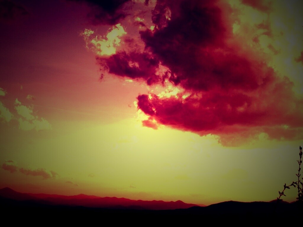 Горный закат обои