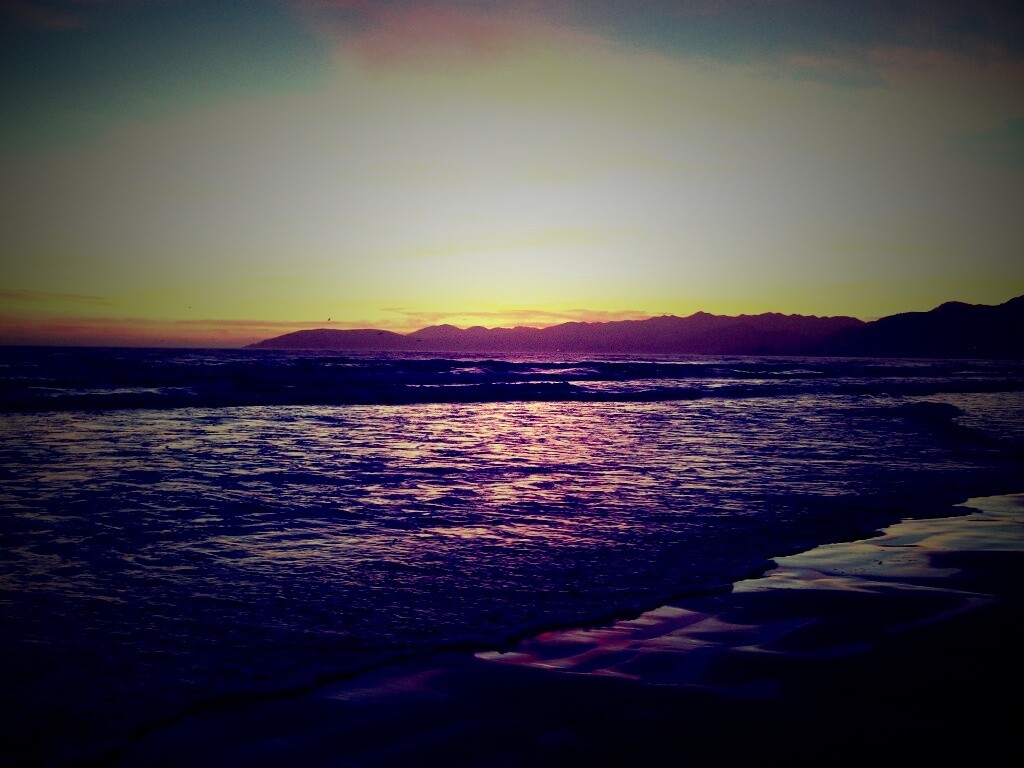 Восход на море обои