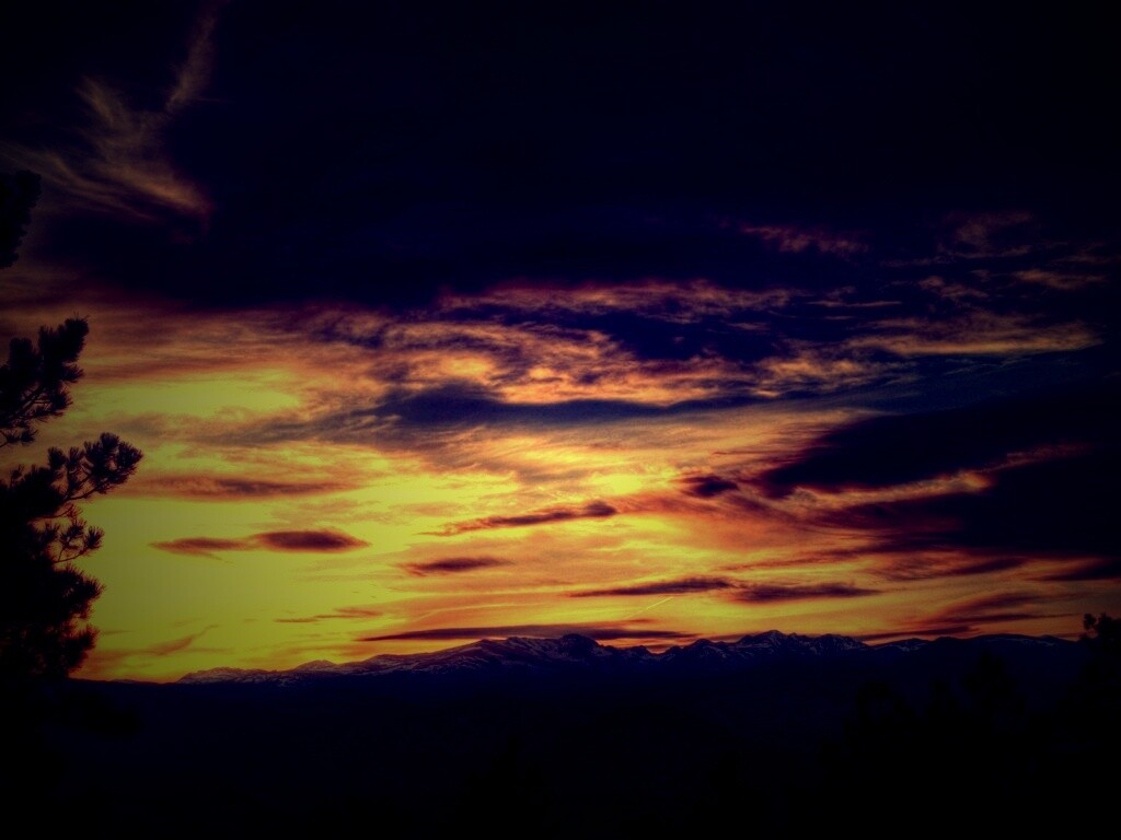 Горный закат обои