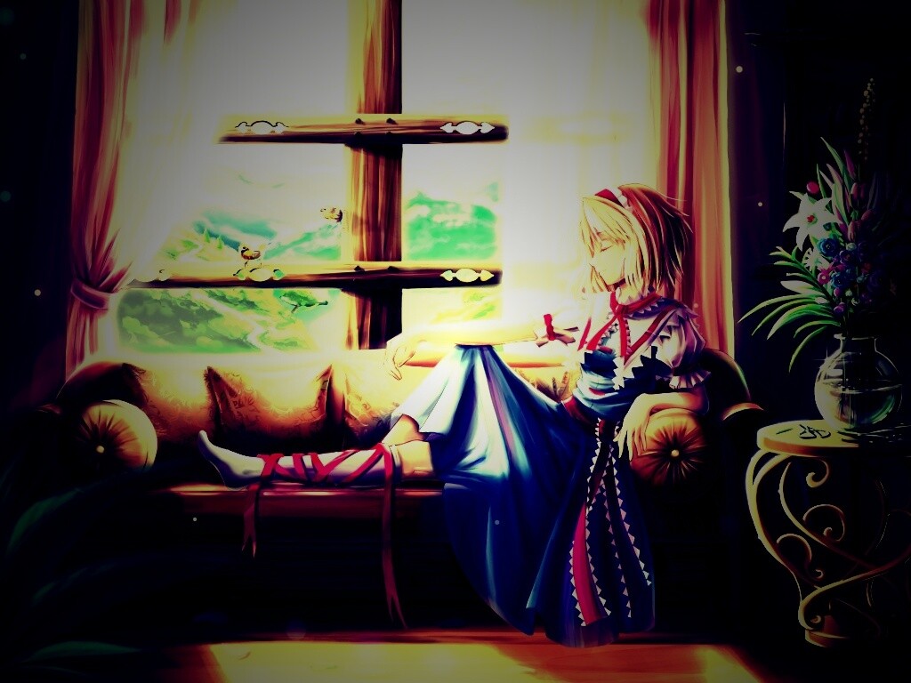 Девушка у окна обои