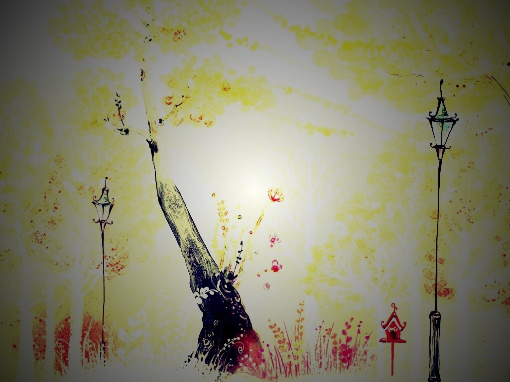 Фонари в парке обои