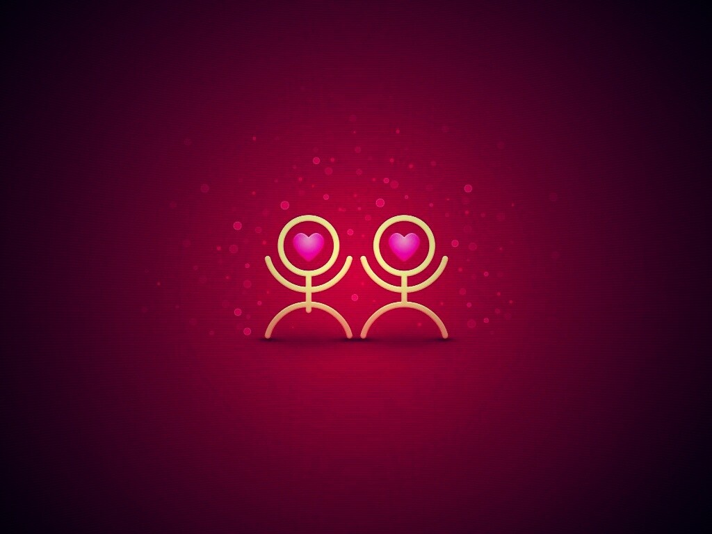 Влюблённые человечки обои