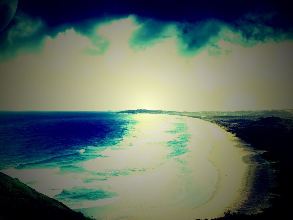 Берег до горизонта обои