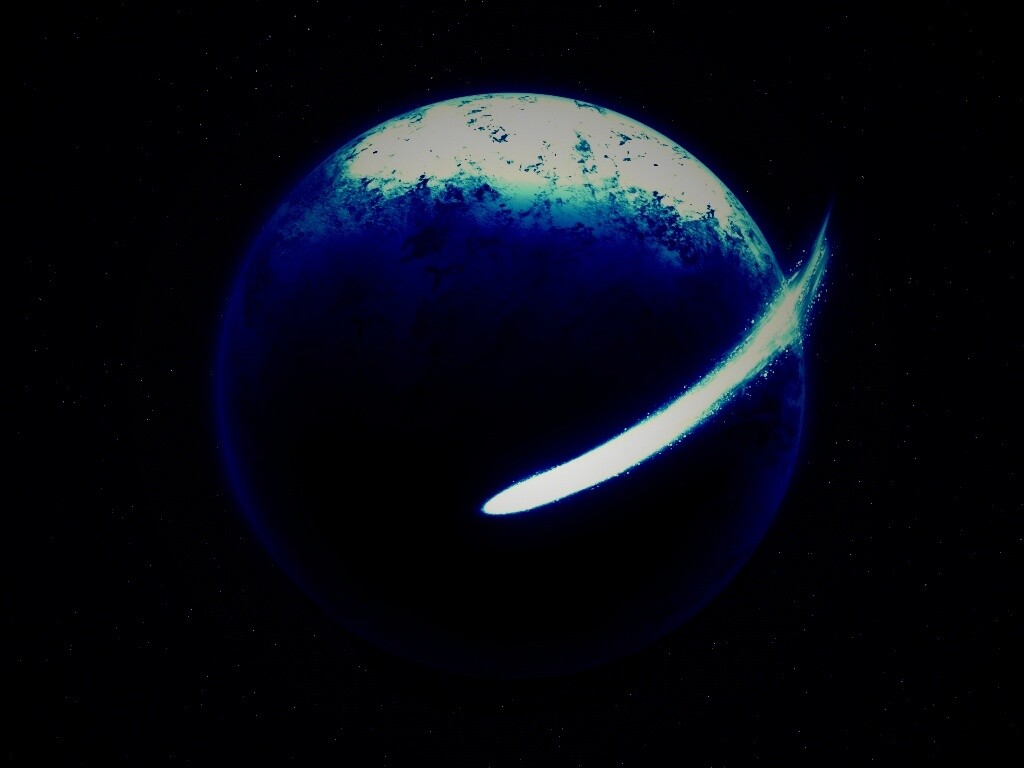 Комента облетает планету обои