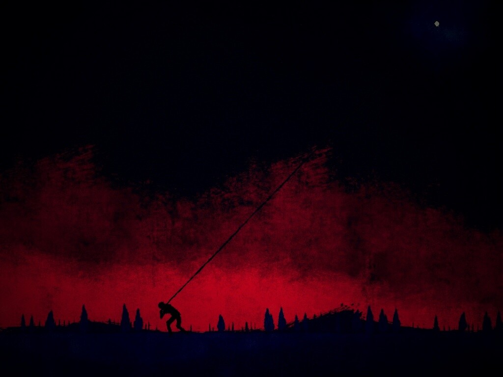 Человек тянущий звезду обои