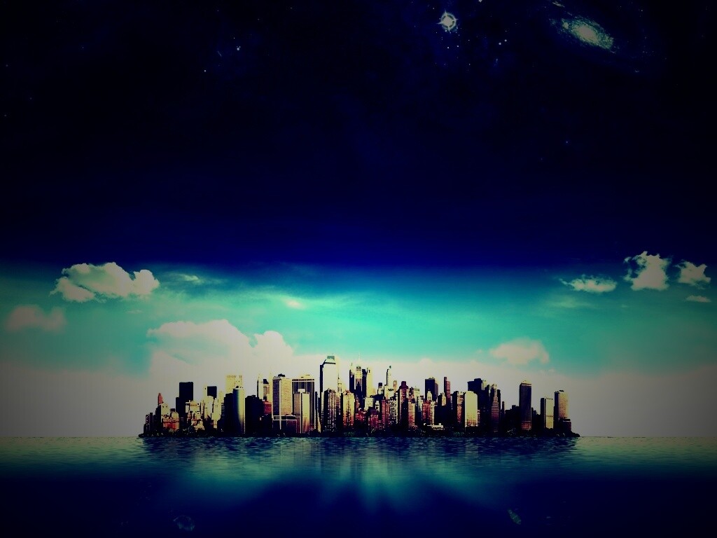 Город на острове обои