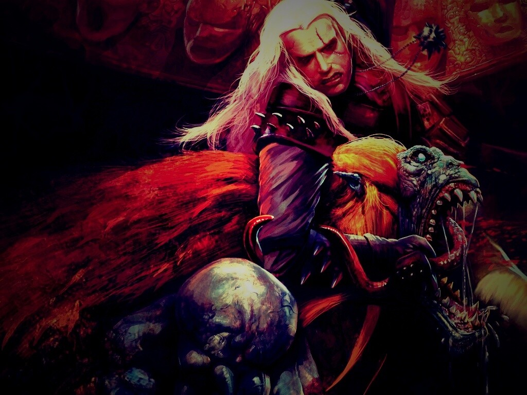 Ведьмак и монстр обои