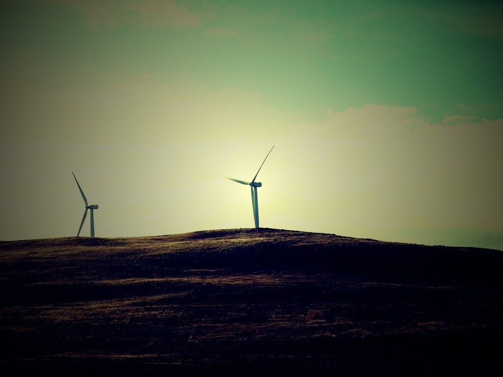Ветряки в поле обои