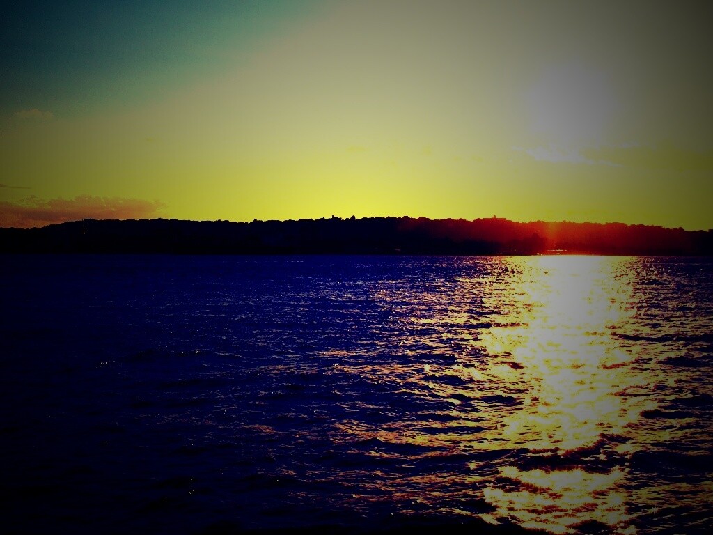 Красивое закатное озеро обои