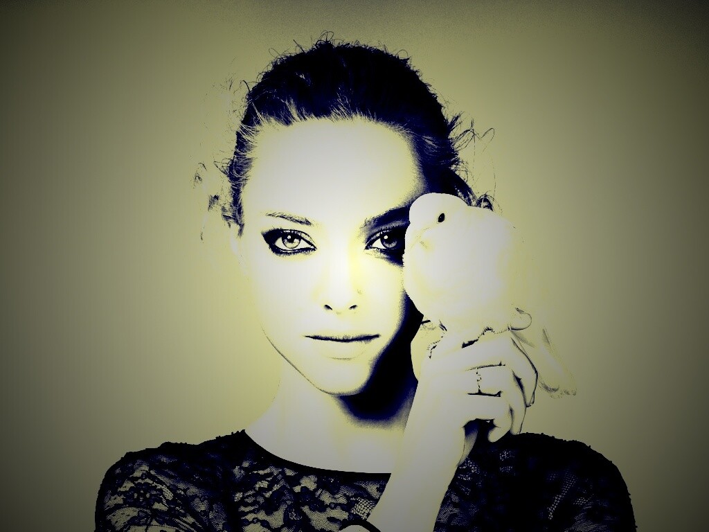 Девушка и попугай обои