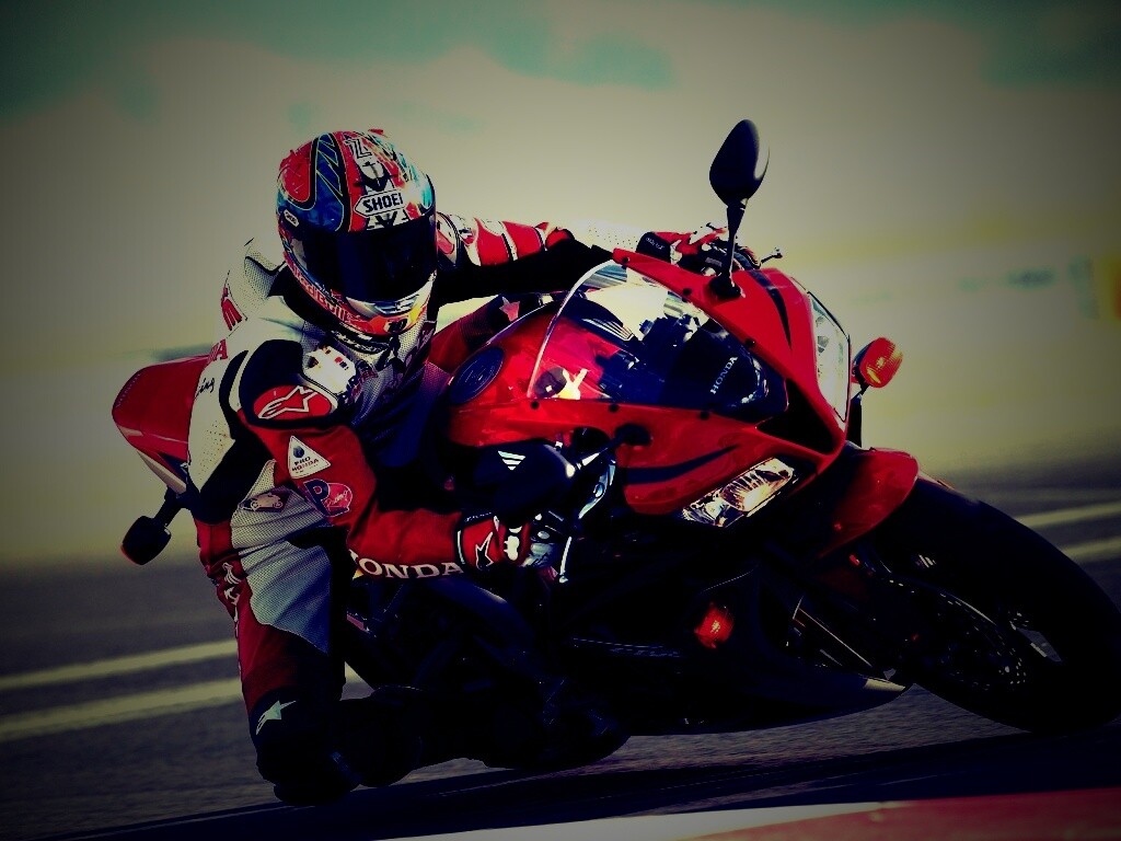 Мотоциклист на Хонде обои