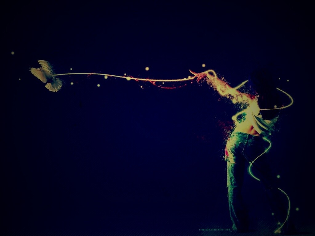 Девушка с бабочкой обои