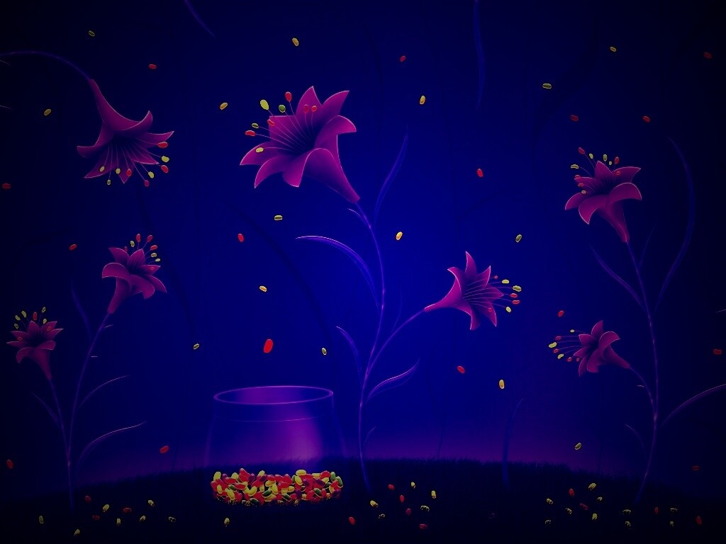 Волшебные цветы и конфетки обои