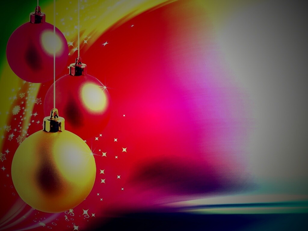 Яркие новогодние игрушки обои