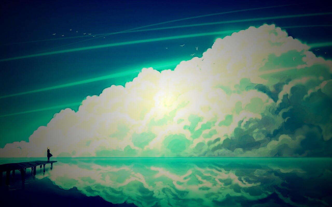 Облако на горизонте обои