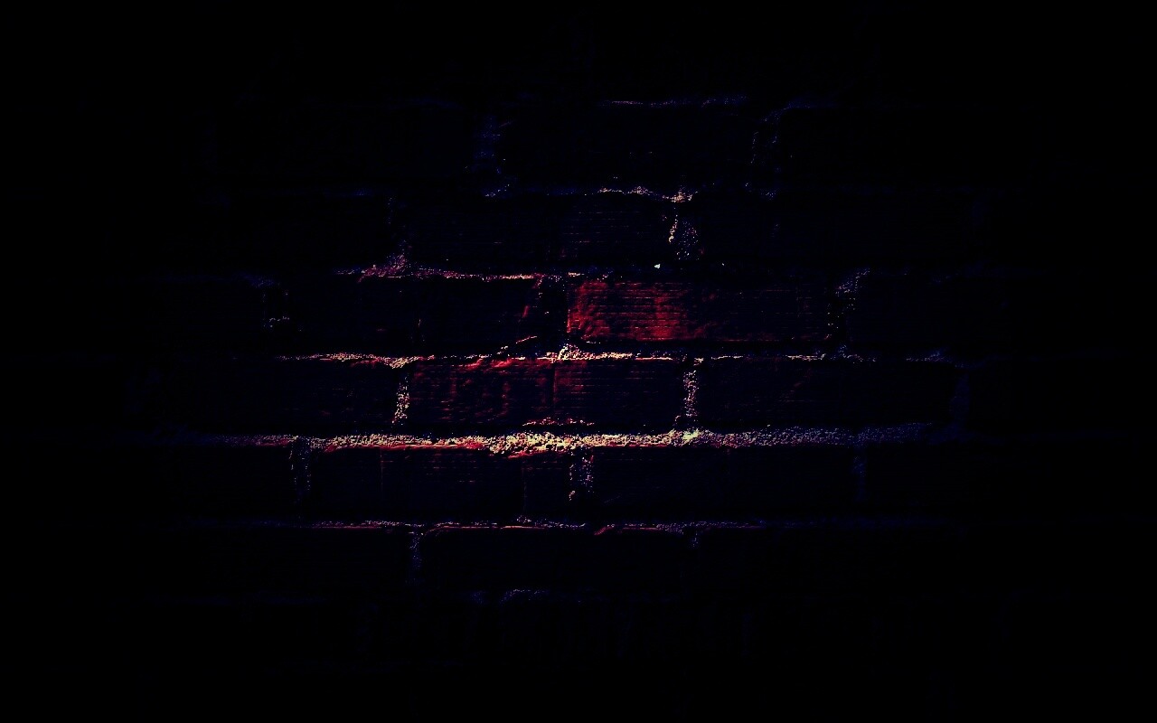 Затемненная кирпичная стена обои