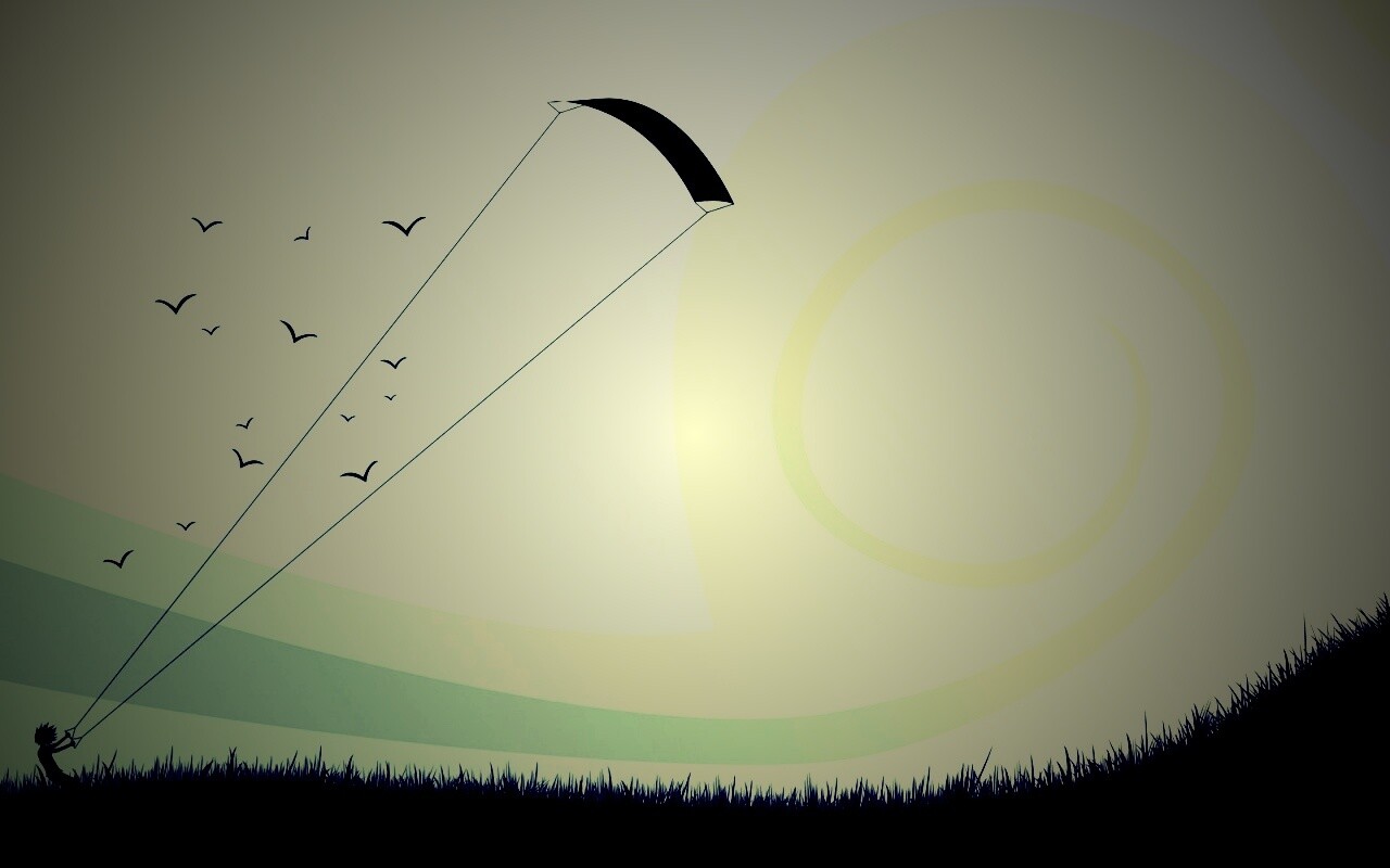 Запуск воздушного змея обои