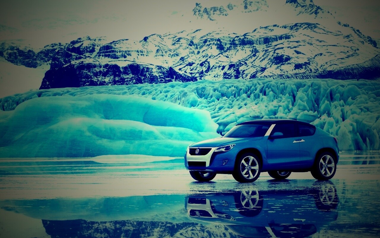 Внедорожник Фольксваген на льду обои