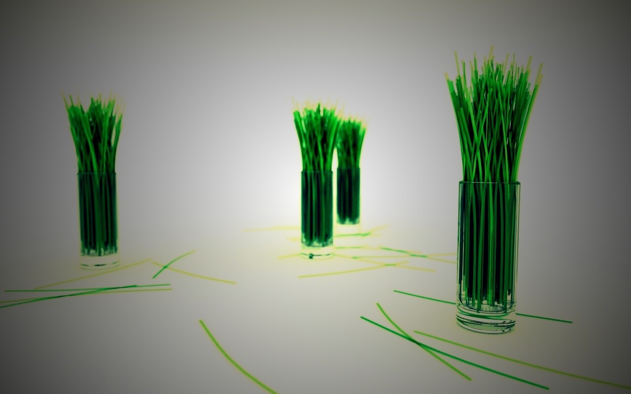 Трава в стакане обои