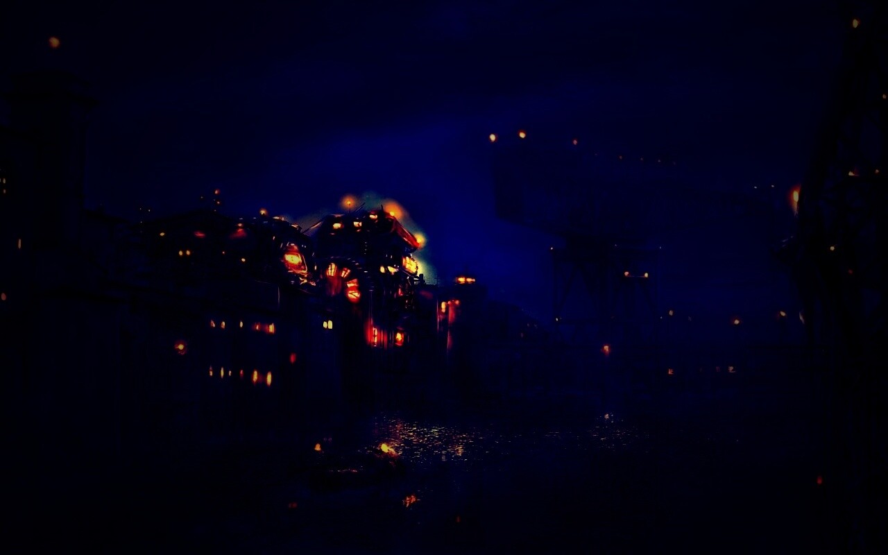 Портовые огни обои