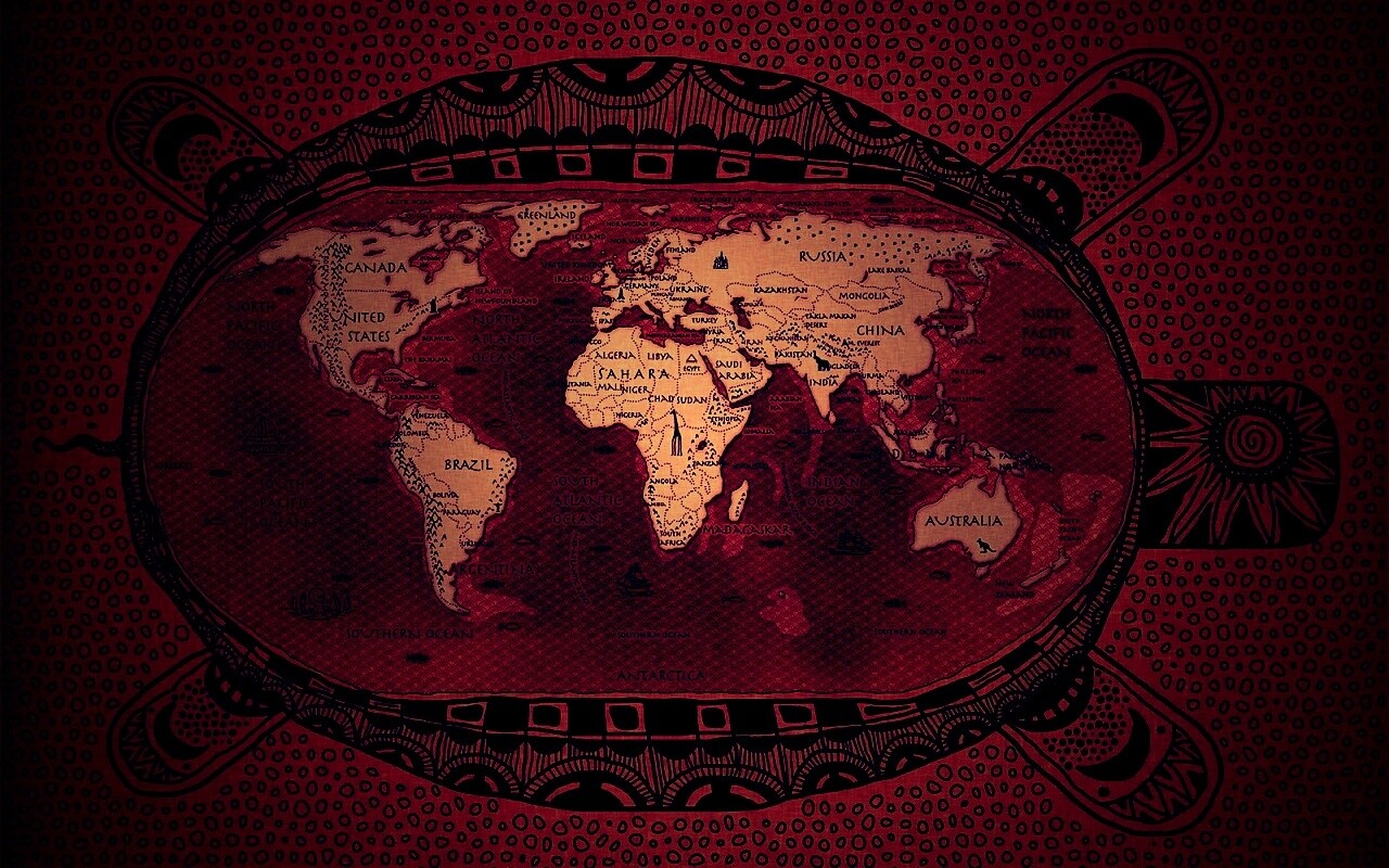 Карта мира на черепахе обои