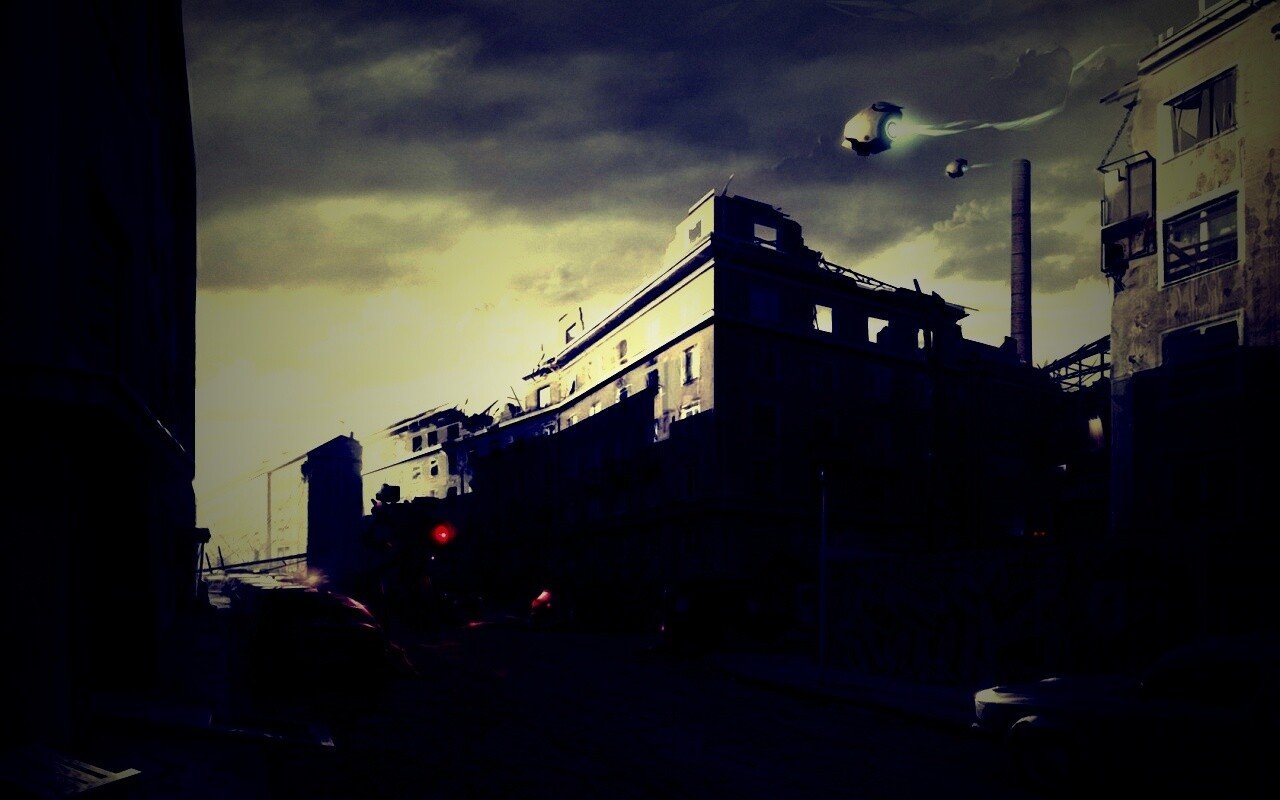 Инопланетяне в трущобах обои