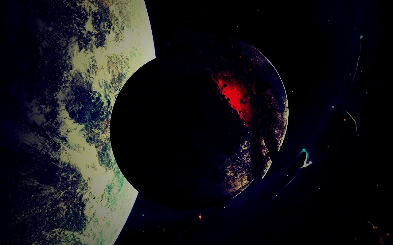 Спутник раскалывается пополам обои