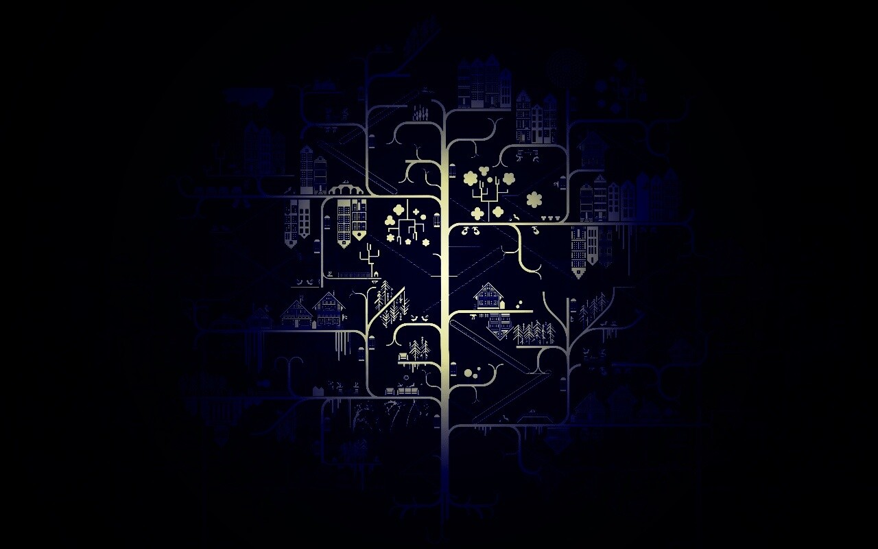 Древовидный город обои