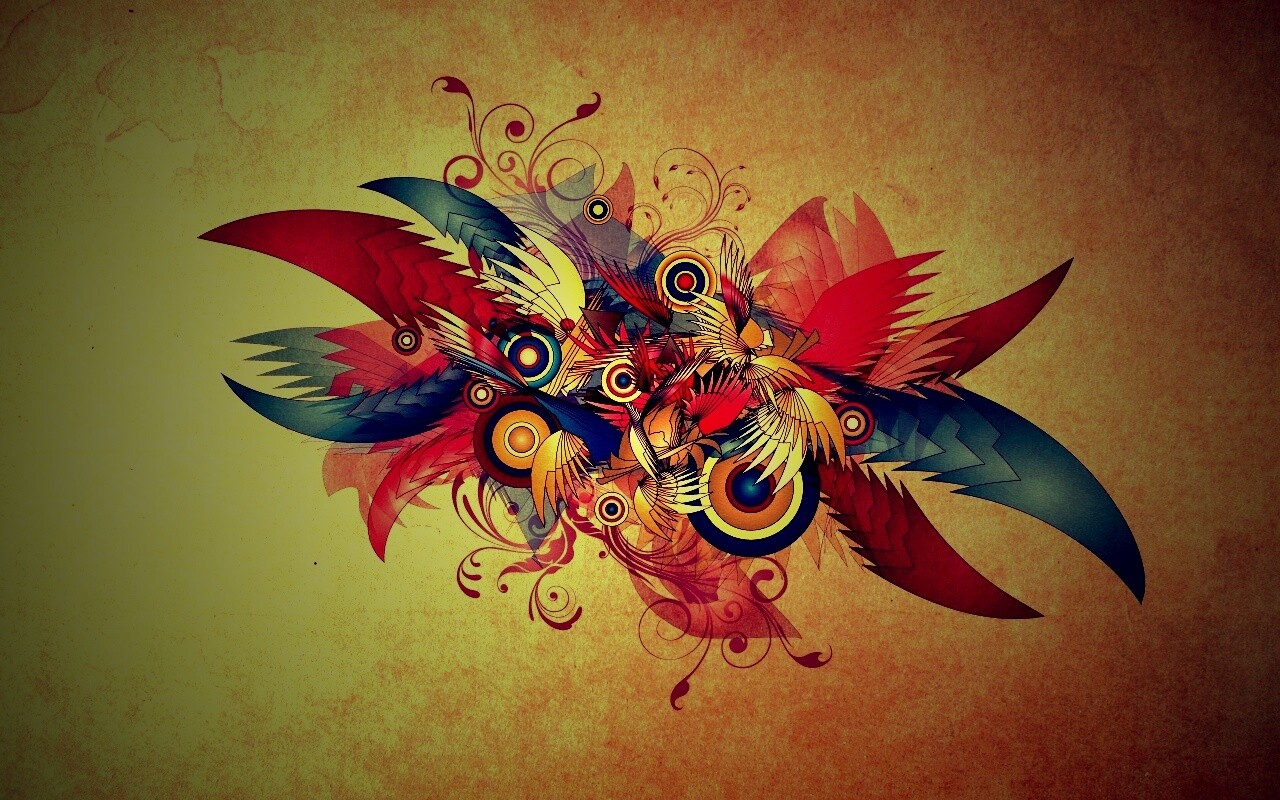 Перья и круги обои