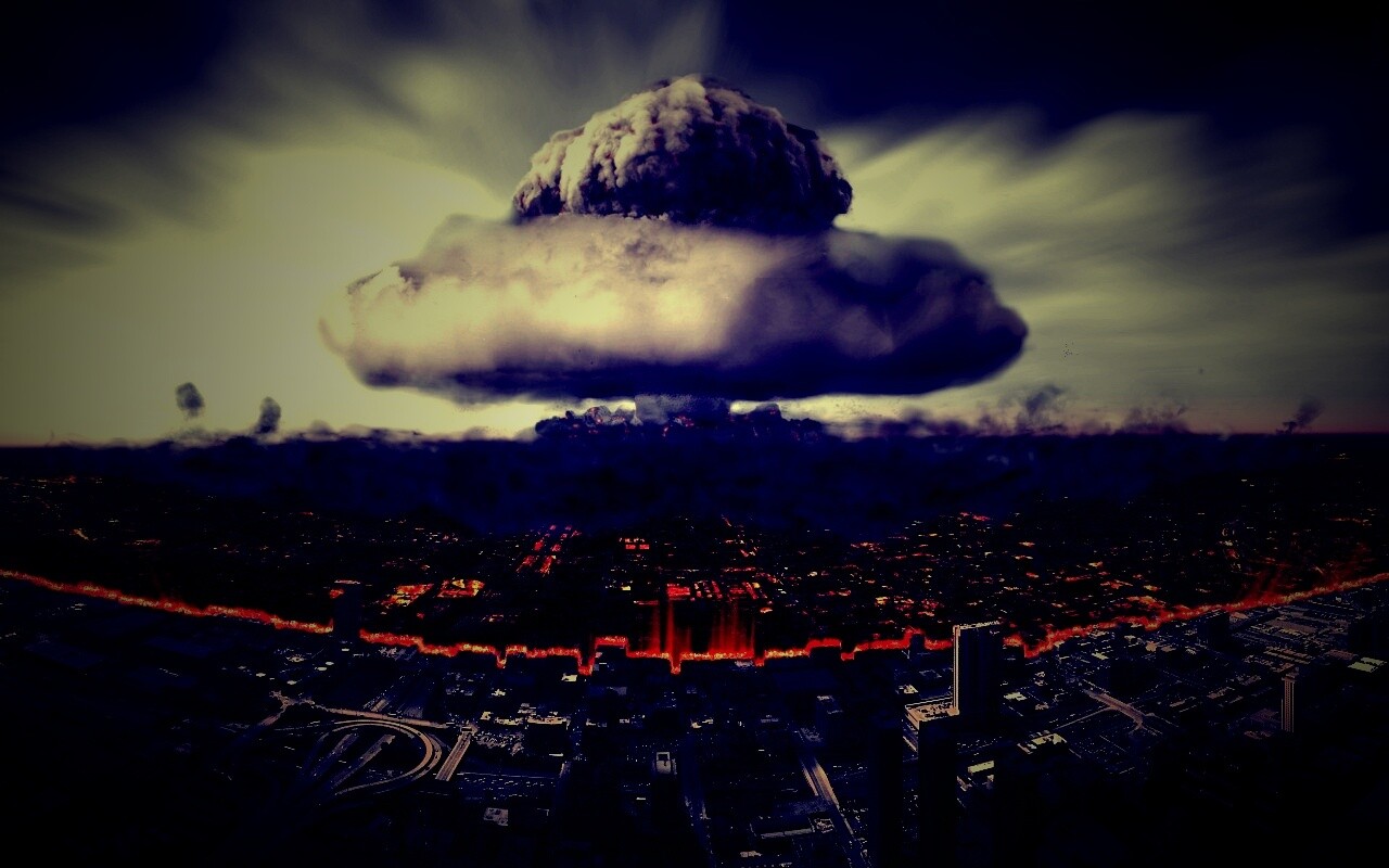 Ядерный взрыв в городе обои